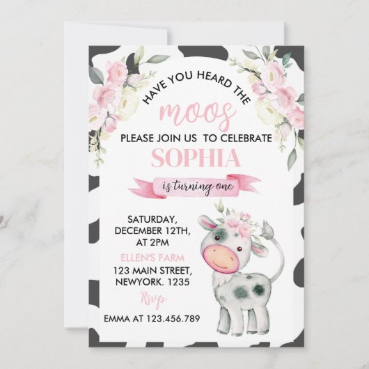 モーズカウーの1歳の誕生日を聞いたことがあるか 招待状 (正面)