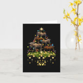 モーズクリスマスツリーライツホリデームースクリスマス カード (黄色い花)