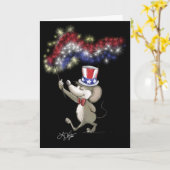 モーズハッピー7月4日夜のお祝いカード カード (黄色い花)