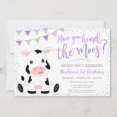 モーズパープルガールカウズ誕生日 招待状 (正面)