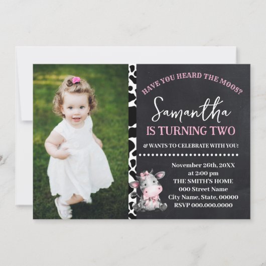 モーズピンクカウズ誕生日 招待状 (正面)