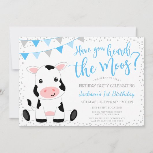 モーズブルーボーイカウズ誕生日を聞いた 招待状 (正面)