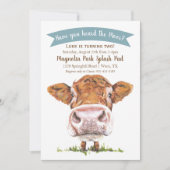 モーズ牛誕生日招待状 招待状 (正面)