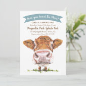 モーズ牛誕生日招待状 招待状 (スタンド正面)