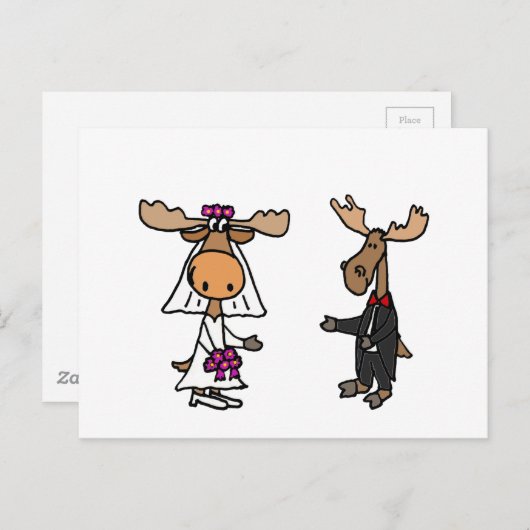 モーセおもしろいの新郎新婦結婚の ポストカード (正面/裏面)