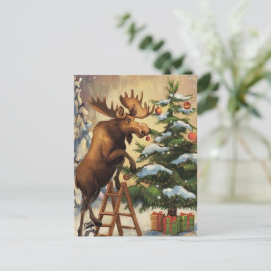 モーセおもしろいの飾クリスマスの木 ポストカード (スタンド正面)