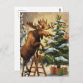 モーセおもしろいの飾クリスマスの木 ポストカード (正面/裏面)