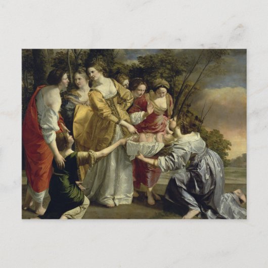 モーセがナイルから救い出された， c.1630 ポストカード (正面)