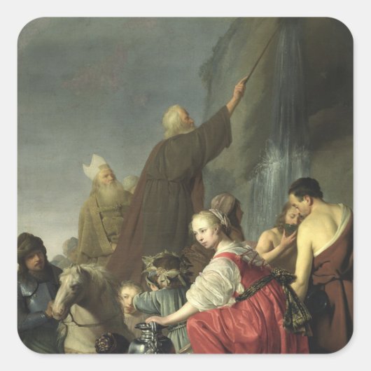 モーセが岩から水を打つ スクエアシール (正面)