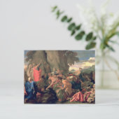 モーセが岩から水を打つ, 1649 ポストカード (スタンド正面)