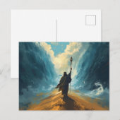 モーセが紅海を分ける 聖書的エピックアート ポストカード (正面/裏面)