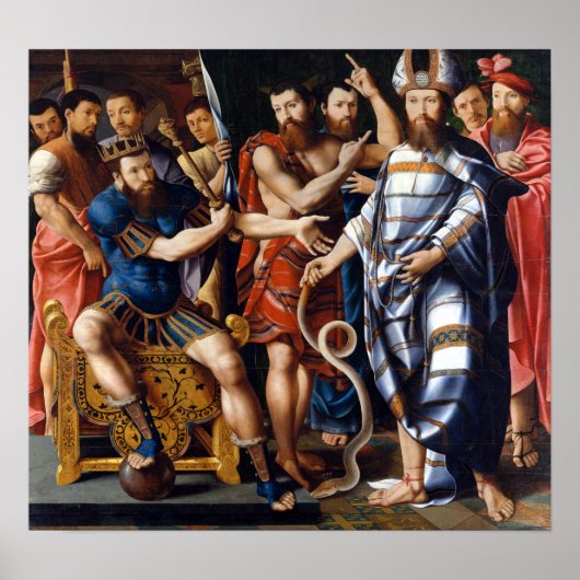 モーセとアロンはファラオの前に ポスター (正面)