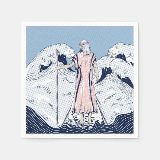 モーセと別れの海 スタンダードカクテルナプキン (正面)