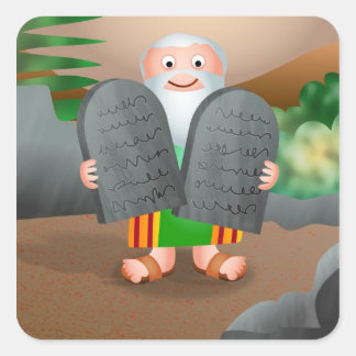 モーセと十戒の聖書の物語 スクエアシール