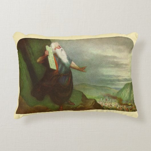 モーセと十戒、ヴィンテージ宗教 アクセントクッション (正面)