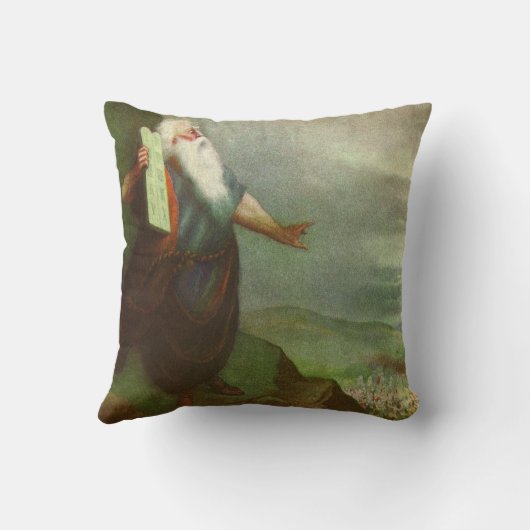 モーセと十戒、ヴィンテージ宗教 クッション (裏面)