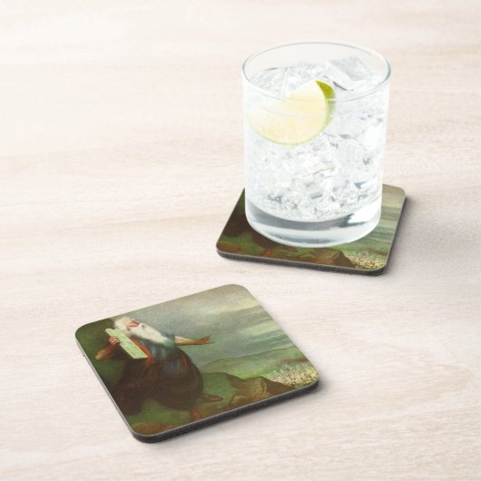 モーセと十戒、ヴィンテージ宗教 コースター (右側)