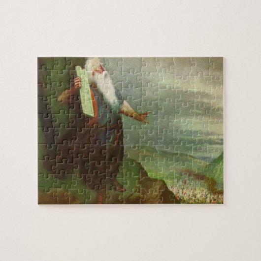 モーセと十戒、ヴィンテージ宗教 ジグソーパズル (横)