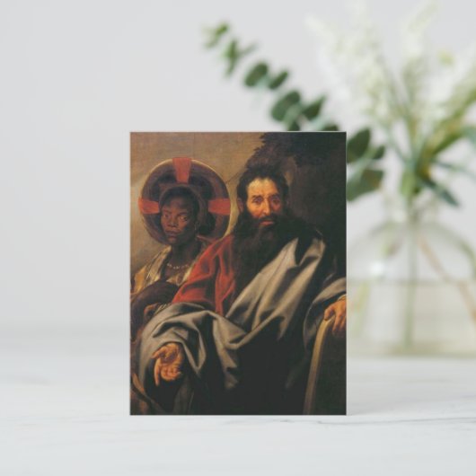 モーセと彼のエチオピア人女性by Jacob Jordaens ポストカード (スタンド正面)