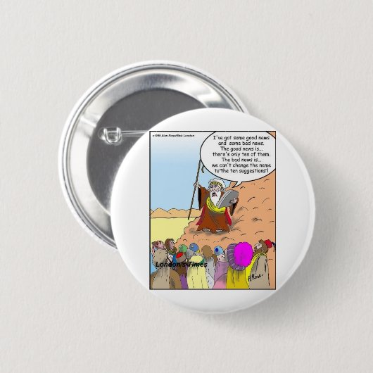 モーセと10の提案おもしろいギフト&ティー 缶バッジ (正面&裏面)