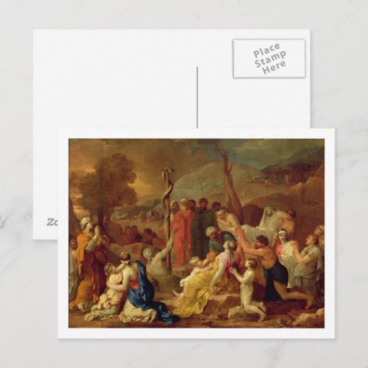 モーセとBrazen Serpent, c.1653-54 (caの油) ポストカード (正面/裏面)