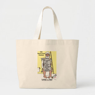モーセのバスルーム読書 おもしろギフト&Tシャツ ラージトートバッグ