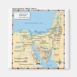 モーセの出エジプトとシナイの地図1400年～1200年B マグネット