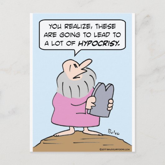 モーセの戒め偽善 ポストカード (正面)