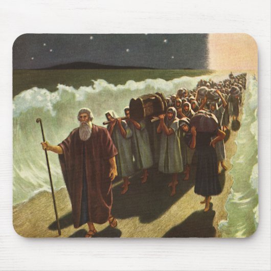 モーセの紅海渡り、ヴィンテージ宗教 マウスパッド (正面)