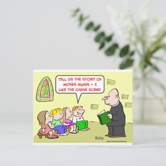 モーセの追いかけシーン日曜学校 ポストカード (スタンド正面)