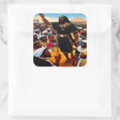 モーセはエジプトの人々のステッカーから人々を導く スクエアシール (バッグ)