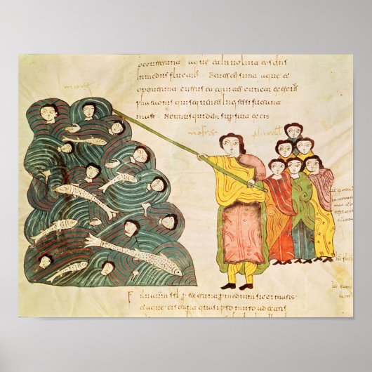 モーセはエジプト人に紅海を閉じる ポスター (正面)