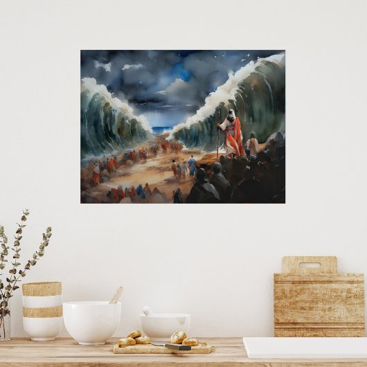モーセは別れて乾いた紅海を渡る ポスター (キッチン)