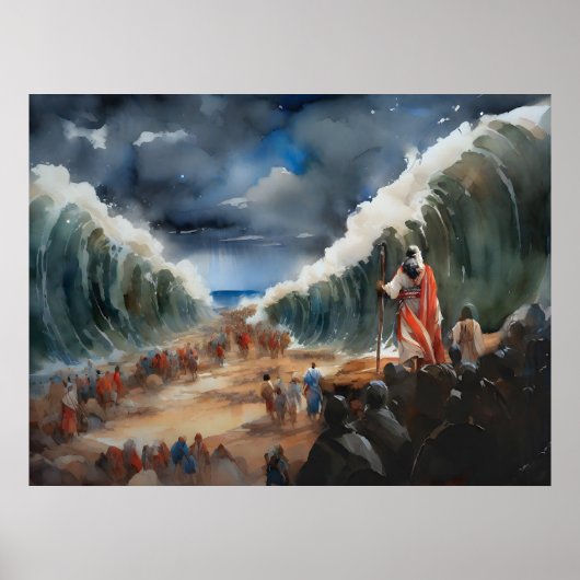 モーセは別れて乾いた紅海を渡る ポスター (正面)