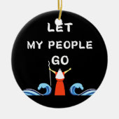 モーセ紅海ユダヤ人女性男性パスソーバー セラミックオーナメント (正面)