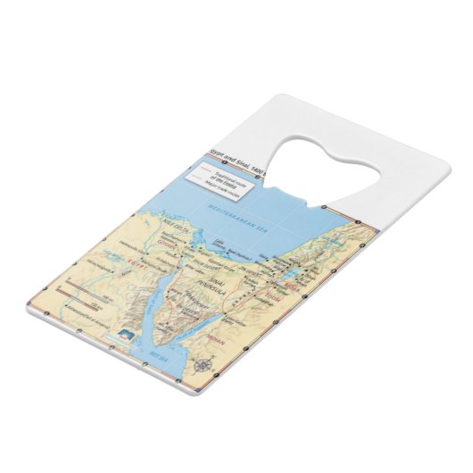 モーゼの出国エジプトおよびシナイ1400年から1200年の地図B クレジットカード栓抜き (裏面アングル)