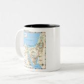 モーゼの出国エジプトおよびシナイ1400年から1200年の地図B ツートーンマグカップ (正面左)