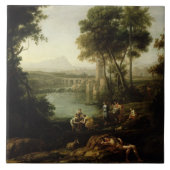 モーゼの発見と風景 タイル (正面)