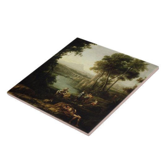 モーゼの発見と風景 タイル (側面)