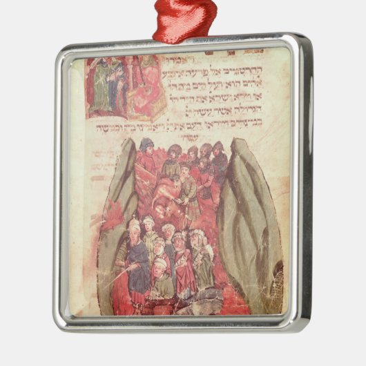 モーゼはイスラエル共和国の子供を導きます メタルオーナメント (左)