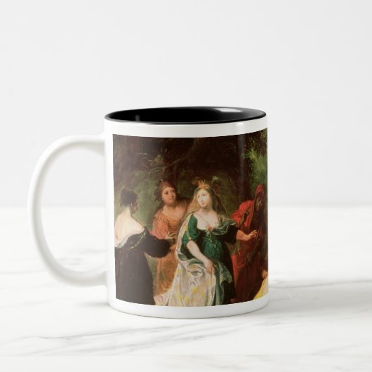 モーゼを発見しているファラオの娘 ツートーンマグカップ (左)