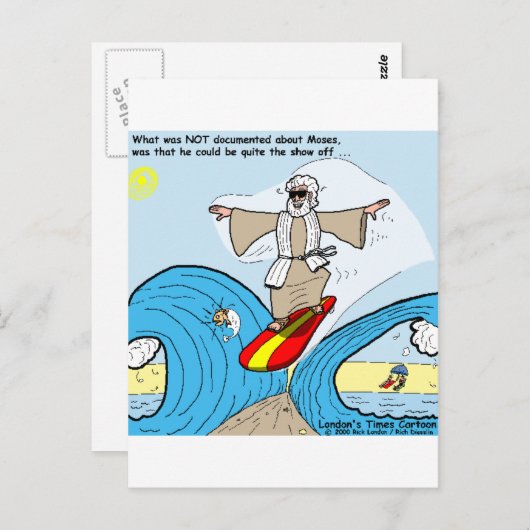 モーゼスサーフおもしろいマンガTeesギフト収集品 ポストカード (正面/裏面)