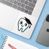 モータルボードを着た可愛い歯キャラクター シール (ノートパソコンとiPhone)