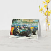 モータレーシンググリーティングヴィンテージスタイル カード (黄色い花)