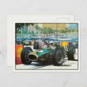 モータレーシングハガキヴィンテージスタイル ポストカード (正面/裏面)