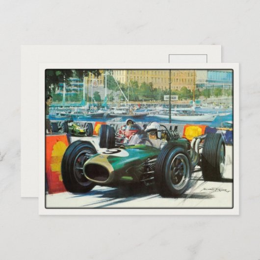 モータレーシングハガキヴィンテージスタイル ポストカード (正面/裏面)