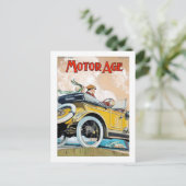 モーターエイジカップル車レトロヴィンテージスタイル ポストカード (スタンド正面)