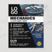 モーターエンジン、自動整備士および修理広告ズ チラシ (正面)