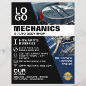 モーターエンジン、自動整備士および修理広告ズ チラシ (正面)