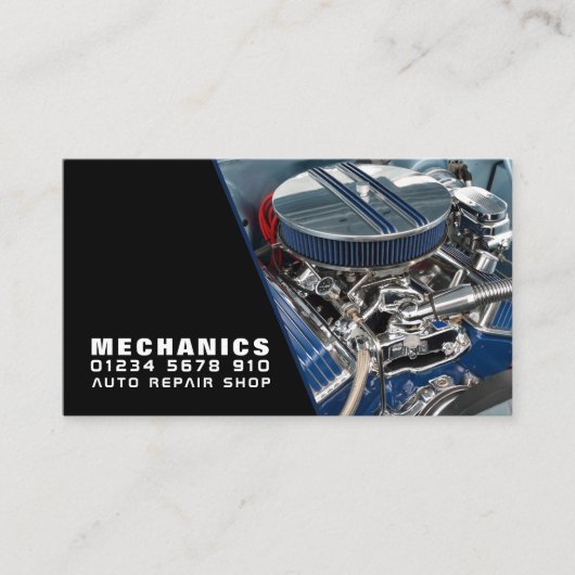 モーターエンジン、自動整備士と修理 名刺 (正面)